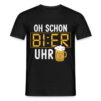 Cool Beer Dictons - Oh, déjà horloge à bière, drôle - T-shirt homme - noir - Devant - AI Model Male 178 light (178cm)