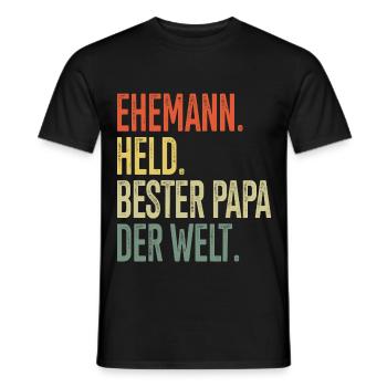 Ehemann Held bester Papa der Welt - Männer T-Shirt - Schwarz - Vorne - AI Model Male 178 light (178cm)