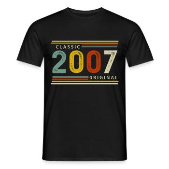 18th Birthday Boy Girl 18 Years 2007 Funny - Men's T-Shirt - black - Front - AI Model Male 178 light (178cm)
