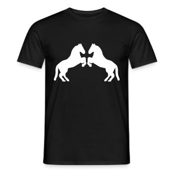 pferde - Männer T-Shirt - Schwarz - Vorne - AI Model Male 178 light (178cm)