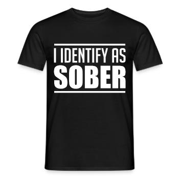 Ich identifiziere mich als nüchtern und stolz! - Männer T-Shirt - Schwarz - Vorne - AI Model Male 178 light (178cm)