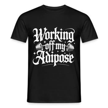 Working off my Adipose Workout Training - Männer T-Shirt - Schwarz - Vorne - AI Model Male 178 light (178cm)