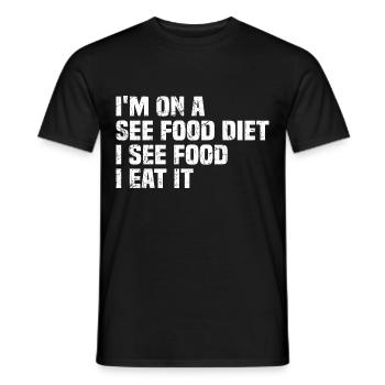 Je suis un régime See Food Je vois de la nourriture Je le mange - T-shirt homme - noir - Devant - AI Model Male 178 light (178cm)