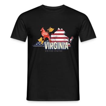 Virginie États-Unis Souvenir Vintage Rétro - T-shirt homme - noir - Devant - AI Model Male 178 light (178cm)