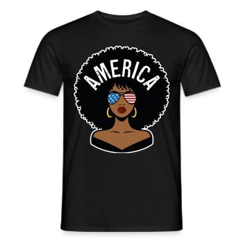 Amerika Afro - Männer T-Shirt - Schwarz - Vorne - AI Model Male 178 light (178cm)