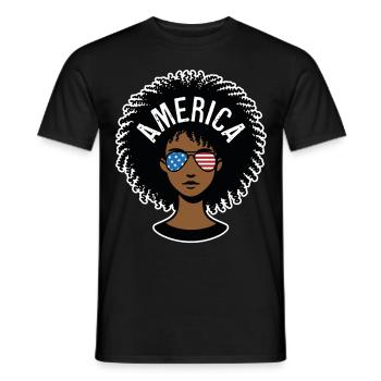 Amerika Afro - Männer T-Shirt - Schwarz - Vorne - AI Model Male 178 light (178cm)