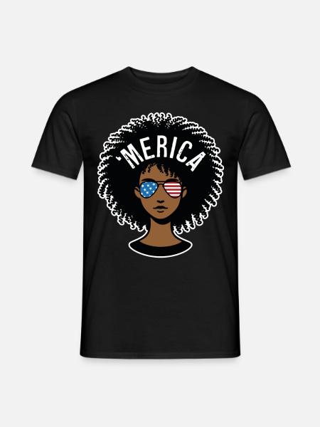 'merica Afro - Men's T-Shirt - black