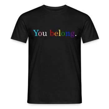 You Belong LGBTQ - Männer T-Shirt - Schwarz - Vorne - AI Model Male 178 light (178cm)
