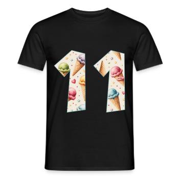 CREAM NUMÉRO 11 ANS CREAM 11E ANNIVERSAIRE - T-shirt homme - noir - Devant - AI Model Male 178 light (178cm)