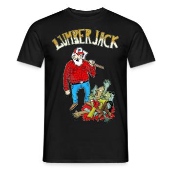 Lumber Jack vs zombies - Männer T-Shirt - Schwarz - Vorne - AI Model Male 178 light (178cm)