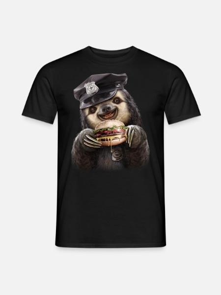 Burger Polizei - Männer T-Shirt - Schwarz