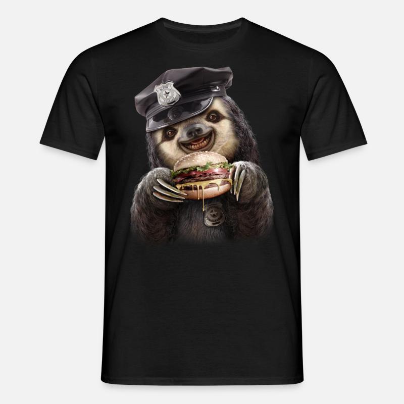 Burger Polizei - Männer T-Shirt - Schwarz