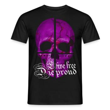 LILA SOTENKOPF - LIVE FREE DIE FIER (Crâne) - T-shirt homme - noir - Devant - AI Model Male 178 light (178cm)