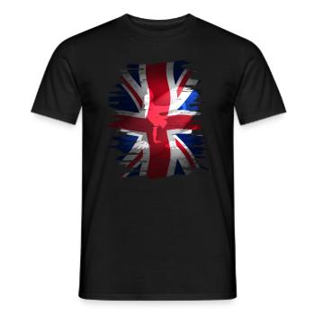 Union Jack British Flag England skater grunch street - Men's T-Shirt - black - Front - AI Model Male 178 light (178cm)