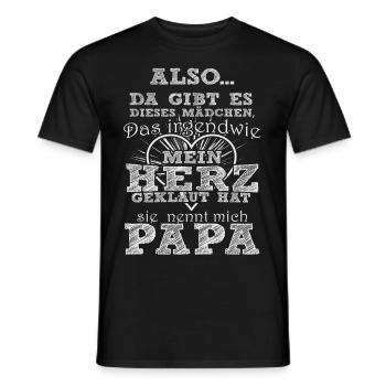 Tochter Herz Geklaut - Männer T-Shirt - Schwarz - Vorne - AI Model Male 178 light (178cm)