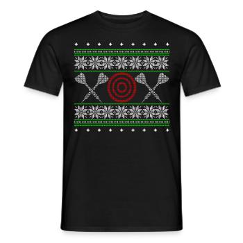 Darts ugly pullover xmas geschenk dart sport - Männer T-Shirt - Schwarz - Vorne - AI Model Male 178 light (178cm)