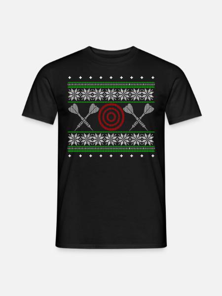 Darts ugly pullover xmas geschenk dart sport - Männer T-Shirt - Schwarz