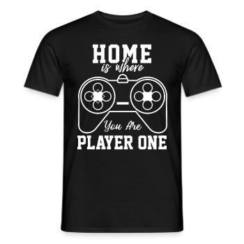 Home is where you are player one - Männer T-Shirt - Schwarz - Vorne - AI Model Male 178 light (178cm)