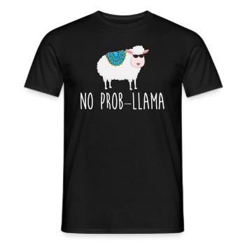 No Prob LLama - Männer T-Shirt - Schwarz - Vorne - AI Model Male 178 light (178cm)
