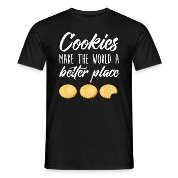 Les cookies rendent le monde meilleur - T-shirt homme - noir - Devant - AI Model Male 178 light (178cm)