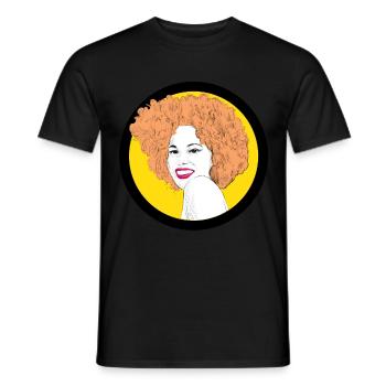 Pop art femmes photo - T-shirt homme - noir - Devant - AI Model Male 178 light (178cm)