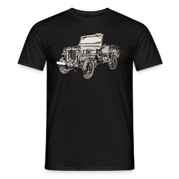 Willy's jeep drawing - Men's T-Shirt - black - Front - AI Model Male 178 light (178cm)
