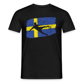 Schweden Fußball Land Geschenkidee - Men's T-Shirt - black - Front - AI Model Male 178 light (178cm)