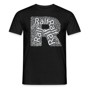 Ralf Vorname als Wortwolke - Männer T-Shirt - Schwarz - Vorne - AI Model Male 178 light (178cm)