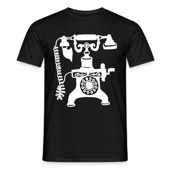 phone - Men's T-Shirt - black - Front - AI Model Male 178 light (178cm)