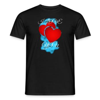 Je t'aime - T-shirt homme - noir - Devant - AI Model Male 178 light (178cm)