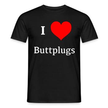 j'adore les plug anal coeur rouge love buttplug - T-shirt homme - noir - Devant - AI Model Male 178 light (178cm)