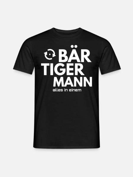 bär tiger mann - Männer T-Shirt - Schwarz