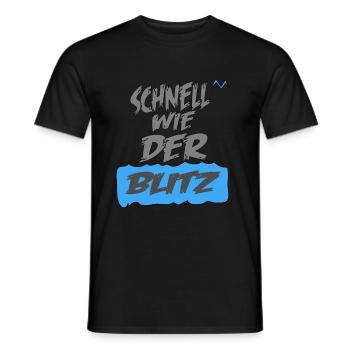 Schnell wie der Blitz - Männer T-Shirt - Schwarz - Vorne - AI Model Male 178 light (178cm)