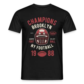 Champions Brooklyn Football - Männer T-Shirt - Schwarz - Vorne - AI Model Male 178 light (178cm)