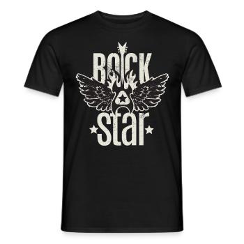 Rock Star Gitarrist Design, Geschenk Gitarren Fan - Männer T-Shirt - Schwarz - Vorne - AI Model Male 178 light (178cm)