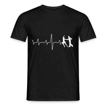 Cadeaux cadeau Danse de tango blanc Heartbeat - T-shirt homme - noir - Devant - AI Model Male 178 light (178cm)