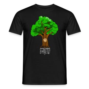 TREE O CLOCK ROOTS OF TIME DIE WURZELN DER ZEIT - Männer T-Shirt - Schwarz - Vorne - AI Model Male 178 light (178cm)