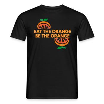 eat the orange be the orange - Men's T-Shirt - black - Front - AI Model Male 178 light (178cm)