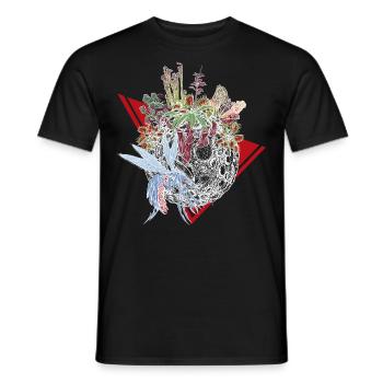 Planet of carnivorous plants in color - Men's T-Shirt - black - Front - AI Model Male 178 light (178cm)
