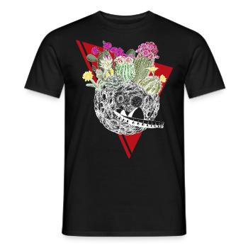 Planet of cactuses in color - Men's T-Shirt - black - Front - AI Model Male 178 light (178cm)