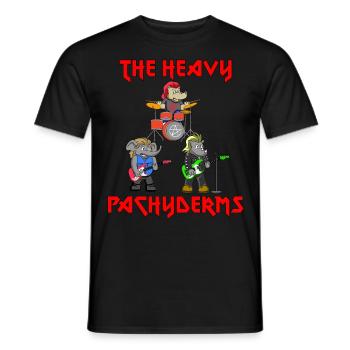 LES PACHYDERMES LOURDS - LES PÈRES JOUENT DU MÉTAL - T-shirt homme - noir - Devant - AI Model Male 178 light (178cm)