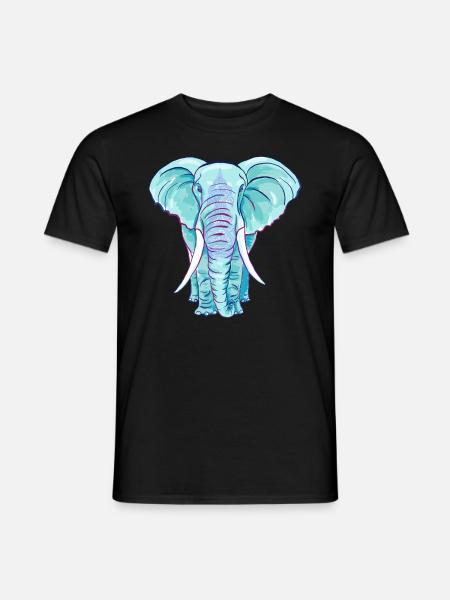 The blue elephant - Men's T-Shirt - black