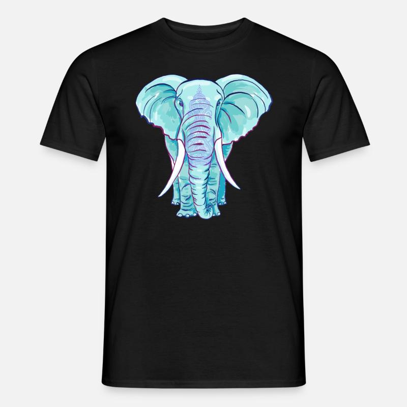 Der blaue Elefant - Männer T-Shirt - Schwarz