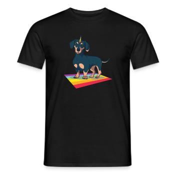 Dackel - Männer T-Shirt - Schwarz - Vorne - AI Model Male 178 light (178cm)