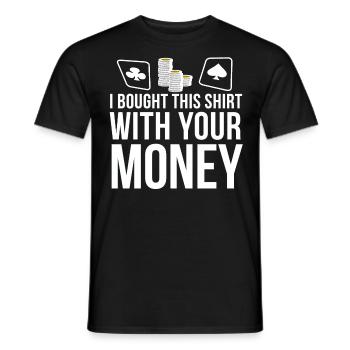 Poker Poker chips Poker Sort drôle cadeau - T-shirt homme - noir - Devant - AI Model Male 178 light (178cm)