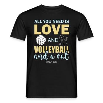 Volleyball Sport Team Team Cat Gift - Men's T-Shirt - black - Front - AI Model Male 178 light (178cm)