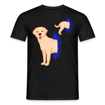 Retriever Labrador dans le trou noir, fan de l'espace - T-shirt homme - noir - Devant - AI Model Male 178 light (178cm)