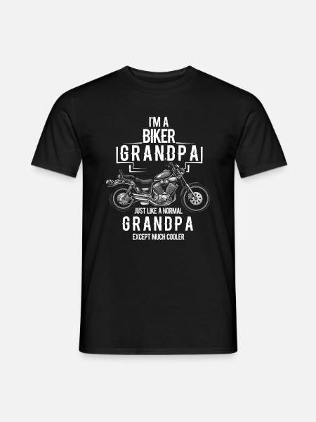 textured grandpa vintage cool biker gift - Men's T-Shirt - black