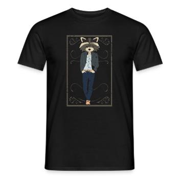 Man cool raccoon gift - Men's T-Shirt - black - Front - AI Model Male 178 light (178cm)