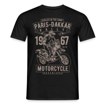 Paris Dakkar Rally Motorcycle - Männer T-Shirt - Schwarz - Vorne - AI Model Male 178 light (178cm)